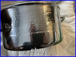 Ruffoni Opus Prima 6Qt(24cm) AND 4Qt Hammered Stainless Stockpots-Pair