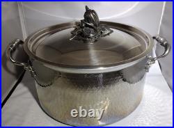 Ruffoni Opus Prima 8Qt Hammered Stainless Stockpot with Bell Pepper Knob Lid Italy