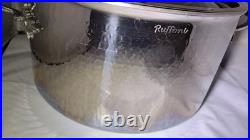 Ruffoni Opus Prima 8Qt Hammered Stainless Stockpot with Bell Pepper Knob Lid Italy