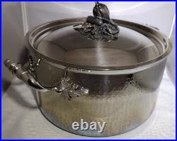 Ruffoni Opus Prima 8Qt Hammered Stainless Stockpot with Bell Pepper Knob Lid Italy