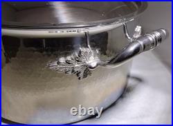 Ruffoni Opus Prima 8Qt Hammered Stainless Stockpot with Bell Pepper Knob Lid Italy