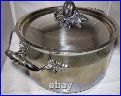 Ruffoni Opus Prima 8Qt Hammered Stainless Stockpot with Bell Pepper Knob Lid Italy