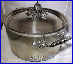 Ruffoni Opus Prima 8Qt Hammered Stainless Stockpot with Bell Pepper Knob Lid Italy