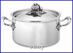 Ruffoni-Opus Prima Stainless Steel Stock Pot with Pumpkin Silver Knob NEW