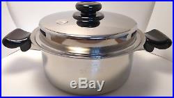SALADMASTER 4QT Stock Pot & Lid System 7 TP304-316 Stainless Steel Cookware