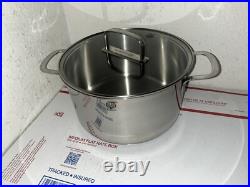 SCHULTE-UFER Stainless Steel 18/10 -5Qt Stock Pot WithLid Induction Ready