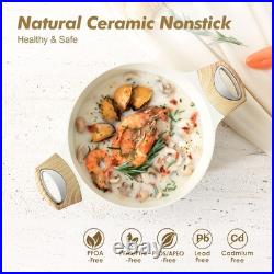 SENSARTE Ceramic Nonstick Stock Pot with Lid, 2.6/4.5/6.6/8.5/11 QT Soup Pot