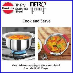 SET OF 3 PCS Hawkins Stainless Steel Tri-Ply Metro Patila Tope Induction Base