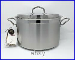 SILGA 28cm (11 in) Stainless Steel Pot, 10L (10.6qt) High Casserole with Lid NEW
