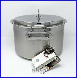 SILGA 28cm (11 in) Stainless Steel Pot, 10L (10.6qt) High Casserole with Lid NEW