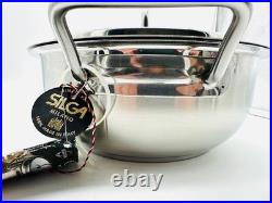 SILGA Milano Stainless Steel Pot with Lid 10 Made in Italy Premium Cookware NEW