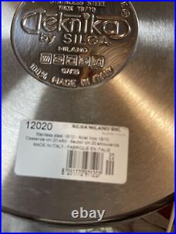 SILGA TEKNIKA Italian Stainless Steel 4L 4.2Qt 20cm 7.9 Casserole Pot/Lid 12020