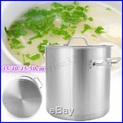 Safe Metal Stainless Steel Stock Pot Kitchen Soup Cookware with Lid 36/50/71/98L