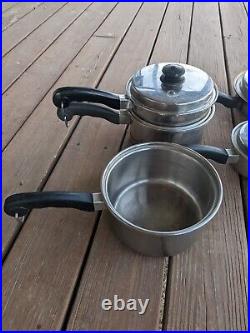 SaladMaster Pots Pans 10 Piece Set Stainless Steel Vented Lids Stock Steamer Pan
