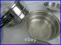 Salad Master 18-8 Tri-Clad Stainless Steel 12 Pc Cookware Pans T304S Lids USA