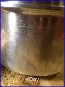 Salad Master Stainless Steel 3 QT Stock Sauce Pan Pot 2 Handles 18-8 Tri-clad