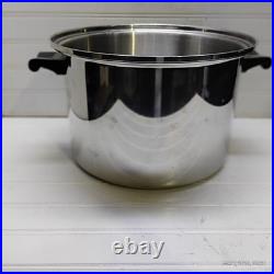 Saladmaster 16 Qt Stockpot T304S Surgical Stainless Dutch Oven Fry Saute Pan Lid