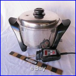 Saladmaster 316L Stainless Electric Skillet Stock Pot Tall USA Very Nice