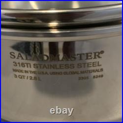 Saladmaster 316Ti Stainless Steel 3 Qt Stockpot Three-Piece Set