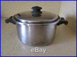Saladmaster 4 Qt Stock Pot Stainless Steel withVapo Lid Tri-Clad 18-8