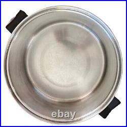 Saladmaster 4 qt Multi-Ply Stainless Stockpot Dutch Oven Frying Pan & Vented Lid