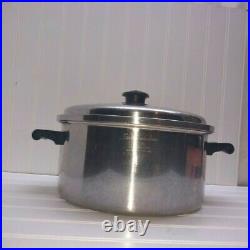 Saladmaster 6.5 Qt T304 Surgical Steel Stock Bean Pot Dutch Oven Saute Pan & Lid