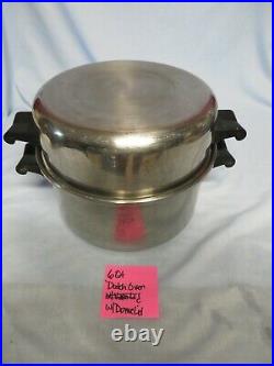 Saladmaster 6 Qt Dutch Oven Sauce Stock Pot Stainless Steel W Dome LID T-304s