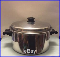 Saladmaster 6 qt Stock Pot with Vented Lid. 18-8 Tri-Clad Stainless Steel