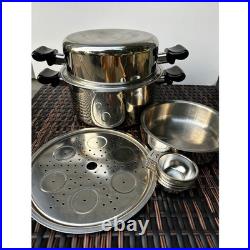 Saladmaster 7 Qt Stock Pot TP304-316 Egg Poacher Double Surgical Stainless Steel