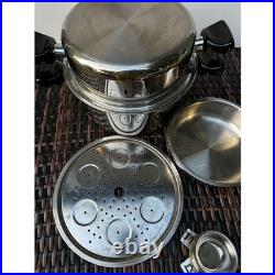 Saladmaster 7 Qt Stock Pot TP304-316 Egg Poacher Double Surgical Stainless Steel