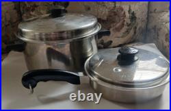 Saladmaster 806 Stock Pot 6 Qt 18-8 Tri-Clad Stainless Steel + 808 Pan