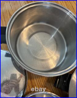 Saladmaster Dutch Oven Stock Pot WithDome Lid & Egg Poacher 18-8 Tri Clad SS USA