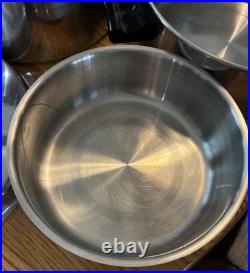 Saladmaster Dutch Oven Stock Pot WithDome Lid & Egg Poacher 18-8 Tri Clad SS USA