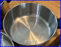 Saladmaster Dutch Oven Stock Pot WithDome Lid & Egg Poacher 18-8 Tri Clad SS USA