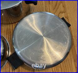 Saladmaster Dutch Oven Stock Pot WithDome Lid & Egg Poacher 18-8 Tri Clad SS USA