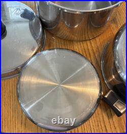 Saladmaster Dutch Oven Stock Pot WithDome Lid & Egg Poacher 18-8 Tri Clad SS USA