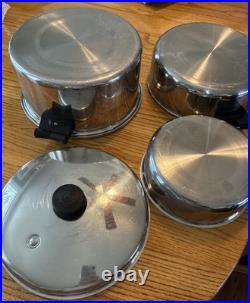 Saladmaster Dutch Oven Stock Pot WithDome Lid & Egg Poacher 18-8 Tri Clad SS USA