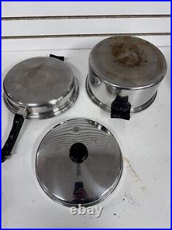 Saladmaster Stainless Steel 18-8 Tri Clad 6 Quart Stockpot + Sauce Pan +Vapo Lid