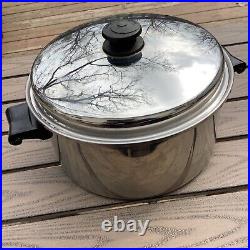 Saladmaster Stock Pot Dutch Oven 6 QT Stainless Steel 18-8 Tri-Clad Pan USA Made