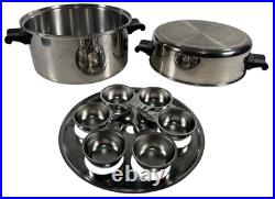 Saladmaster Stock Pot Dutch Oven Dome Egg Poacher 18-8 Tri Clad Stainless USA