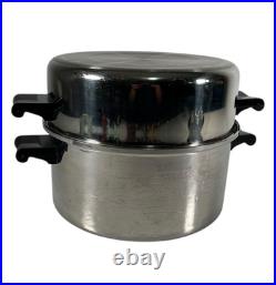 Saladmaster Stock Pot Dutch Oven Dome Egg Poacher 18-8 Tri Clad Stainless USA