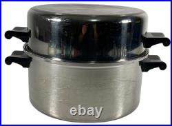 Saladmaster Stock Pot Dutch Oven Dome Egg Poacher 18-8 Tri Clad Stainless USA