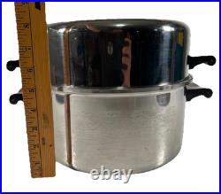 Saladmaster Stock Pot Dutch Oven Dome Egg Poacher 18-8 Tri Clad Stainless USA