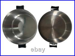 Saladmaster Stock Pot Dutch Oven Dome Egg Poacher 18-8 Tri Clad Stainless USA