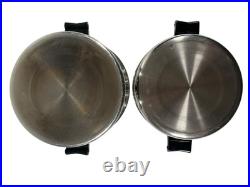 Saladmaster Stock Pot Dutch Oven Dome Egg Poacher 18-8 Tri Clad Stainless USA