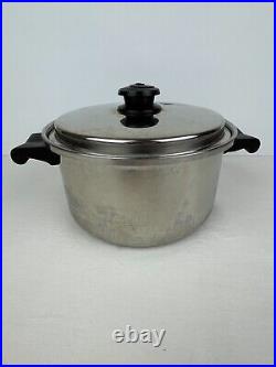 Saladmaster T304S Stainless Steel 4 Qt Mini Stock Pot Vapor Lid with Pudding Pan