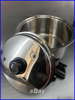 Saladmaster Titanium Stainless 7 Quart Stock Pot & Vapo Lid Cookware USA 316ti