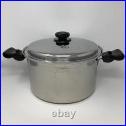 Saladmaster Titanium Stainless Steel 10 Quart Roaster Stock Pot Cover Handles