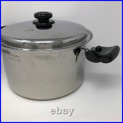 Saladmaster Titanium Stainless Steel 10 Quart Roaster Stock Pot Cover Handles