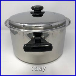 Saladmaster Titanium Stainless Steel 10 Quart Roaster Stock Pot Cover Handles